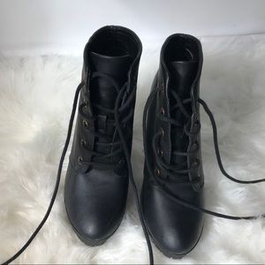 Madden girl women black ankle combat boots
